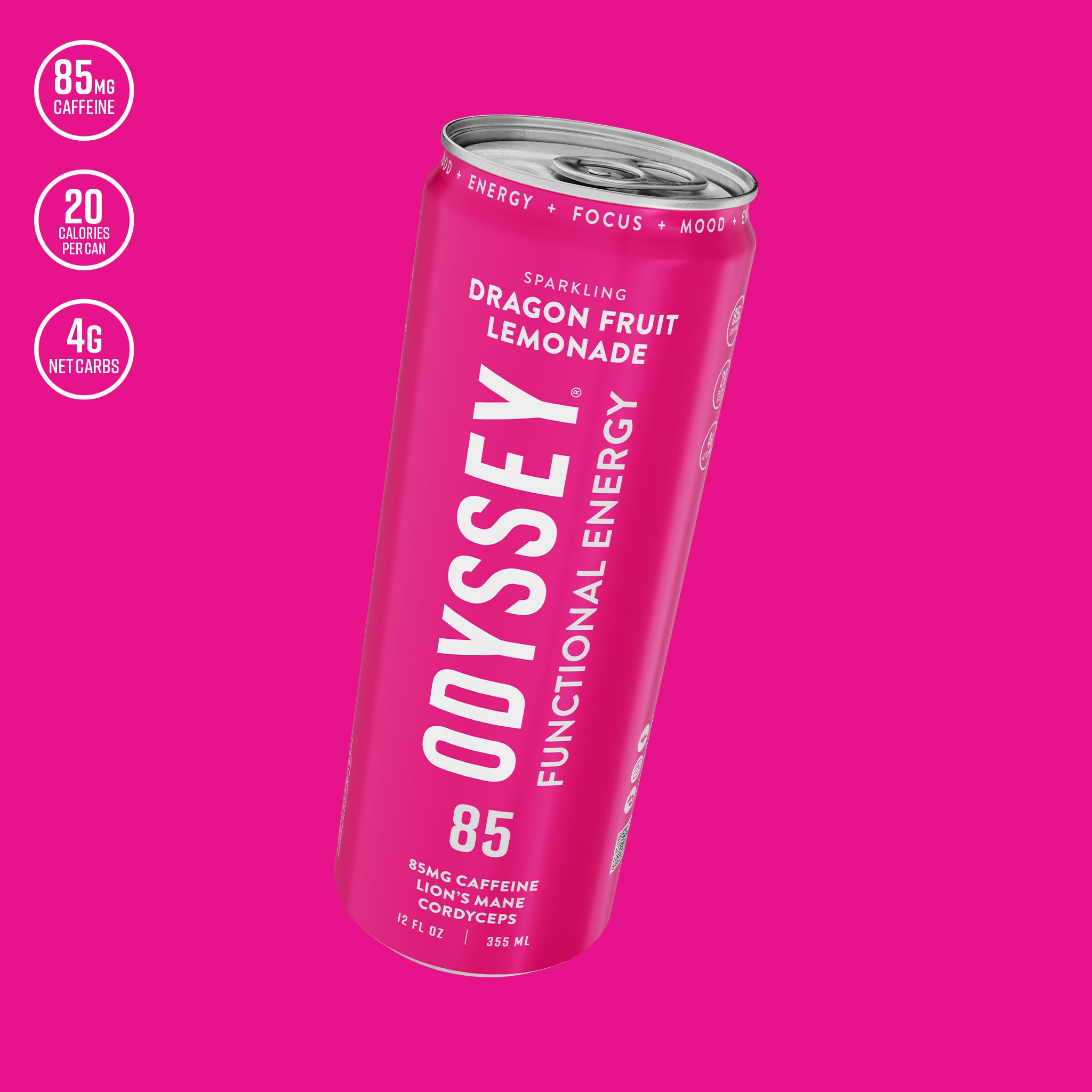 Dragon Fruit Lemonade Sparkling Energy Drink - 85MG Caffeine