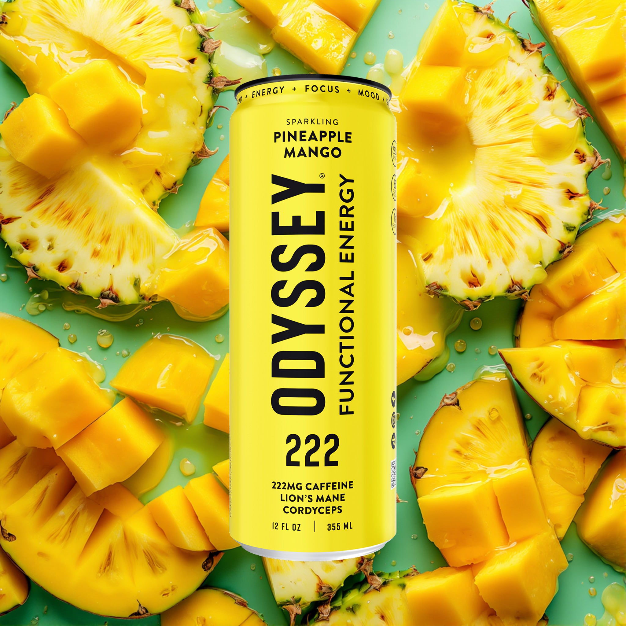 Pineapple Mango 222 Sparkling Energy Drink - 222mg Caffeine