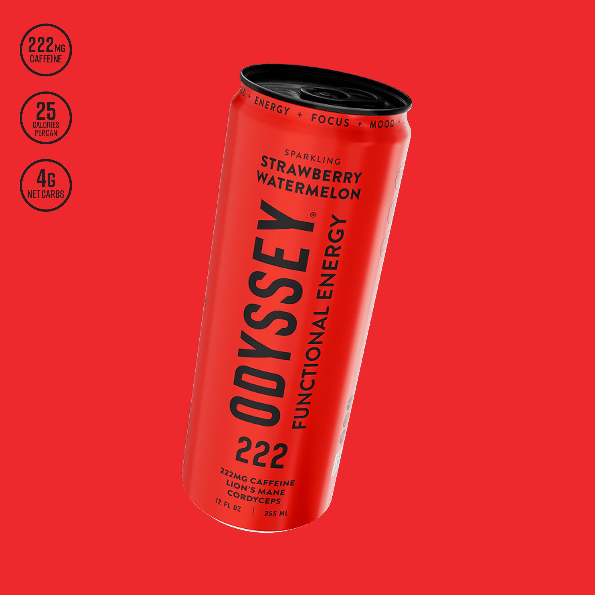 Strawberry Watermelon Sparkling Energy Drink - 222MG Caffeine Strawberry Watermelon Sparkling Energy Drink - 222MG Caffeine