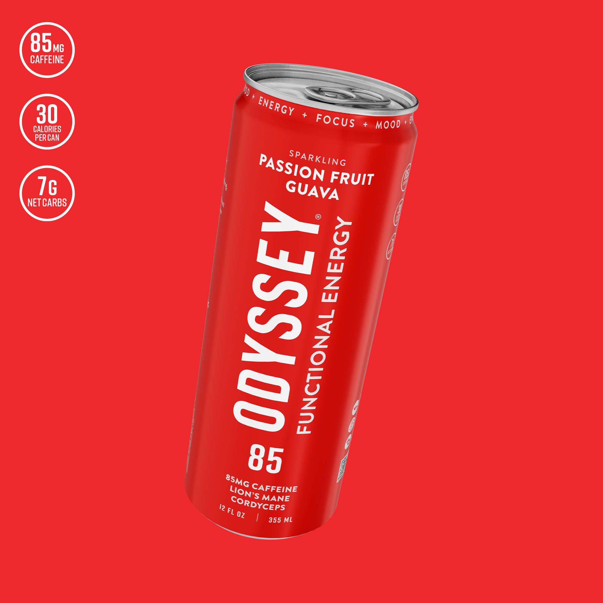 Passion Fruit Guava Sparkling Energy Drink - 85MG Caffeine