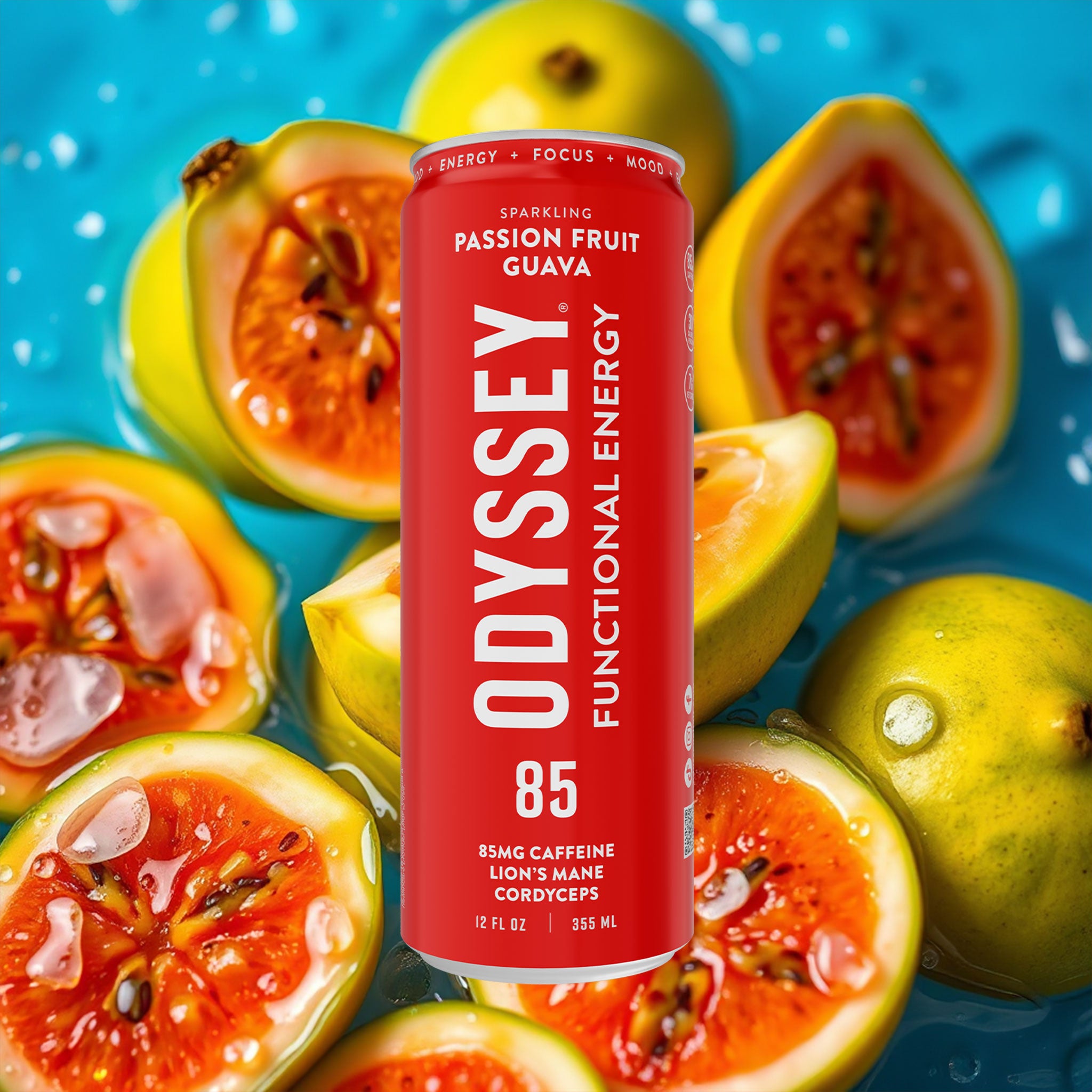 Passion Fruit Guava Sparkling Energy Drink - 85MG Caffeine