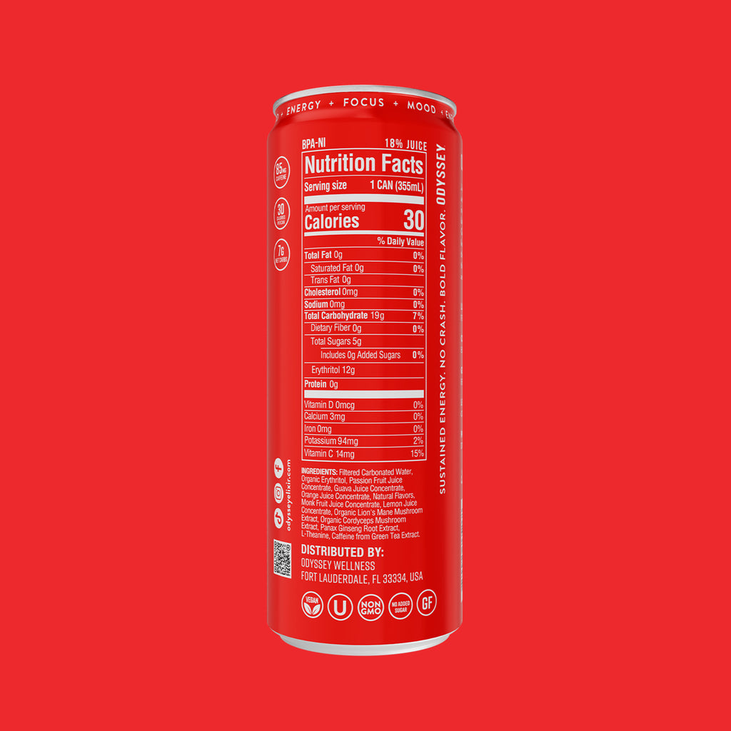 Passion Fruit Guava Sparkling Energy Drink - 85MG Caffeine